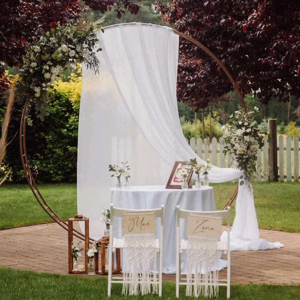 Wedding Arch Draping Fabric Ivory, White 2 Panels 6 Yards Sheer Chiffon Backdrop